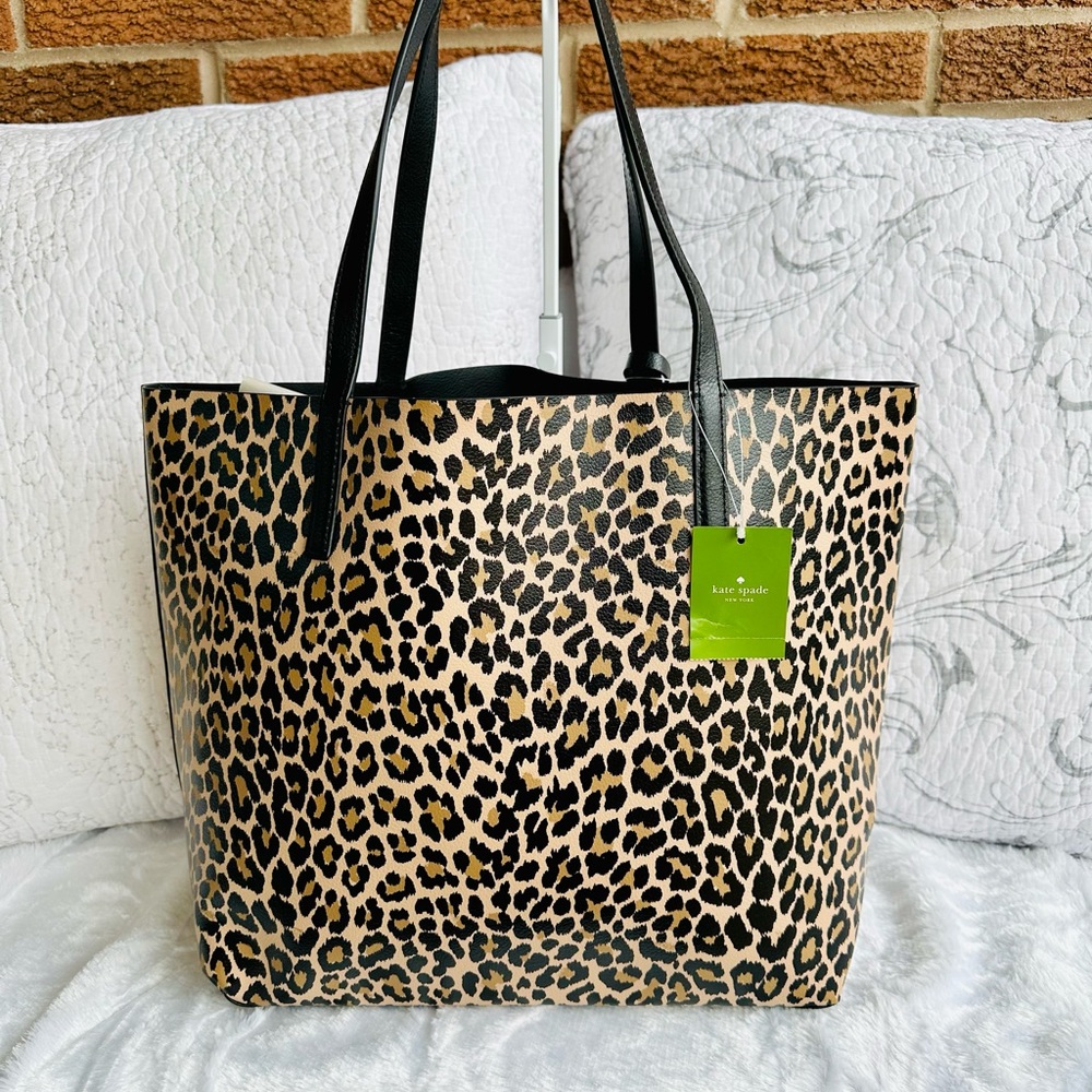 Kate Spade Riversible Tote with Leopard Accent Pouch - Picture 3 of 6